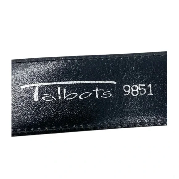 Talbots Womens Black Italian Alligator Calfskin Belt Croc Print Size Small 9851 - Picture 5 of 7